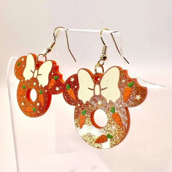 Mickey Carrot Cake Earrings - Mickey Mouse - Fall Earrings - Halloween Earrings - Picture 5 of 9